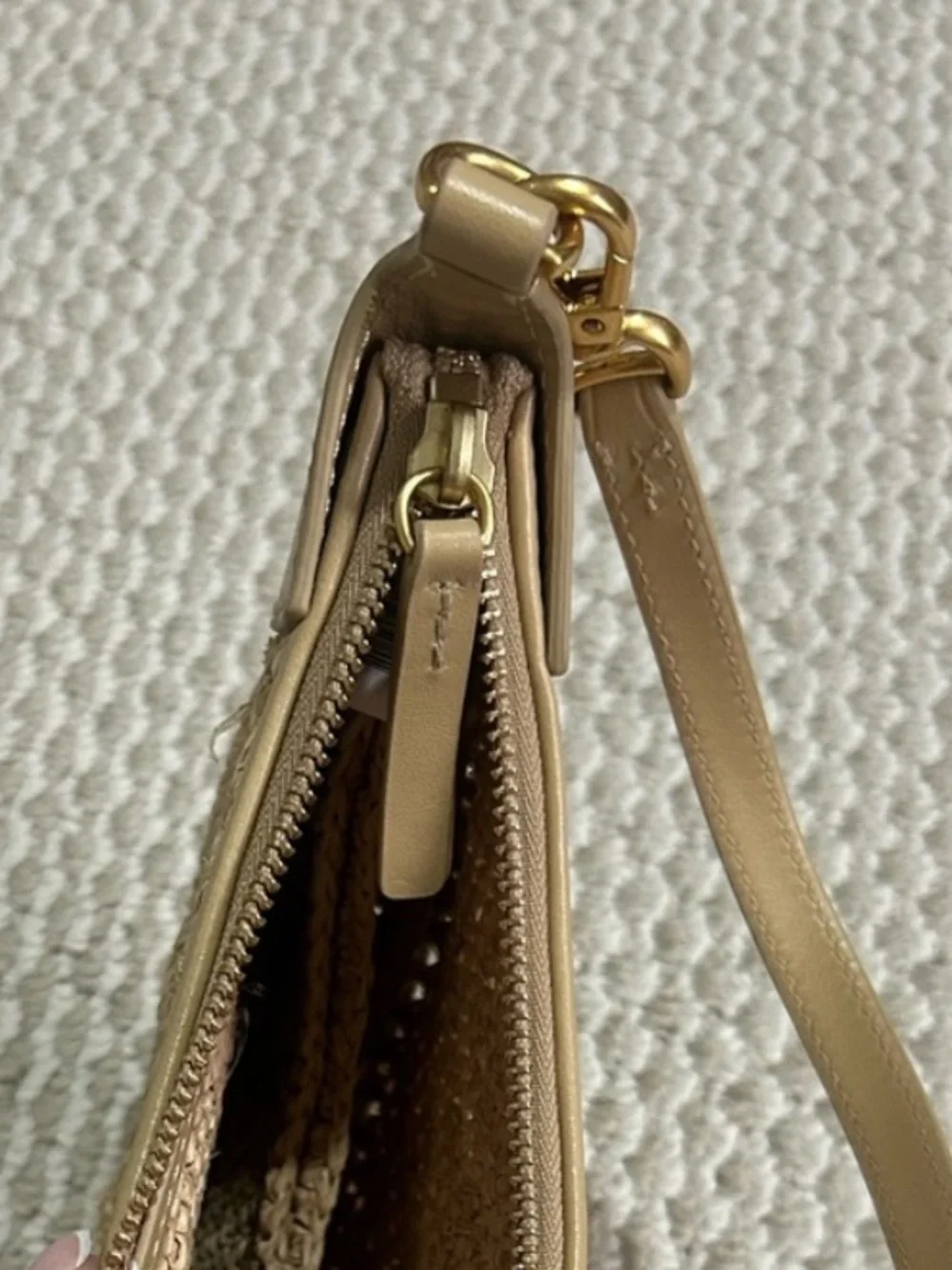Polo Ralph Lauren Raffia Leather Shoulder Bag - Picture 5 of 5